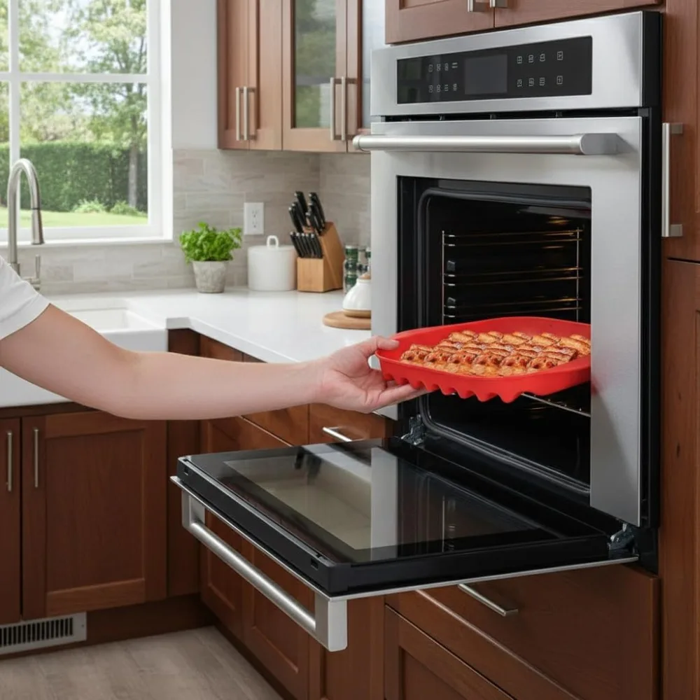 Microwave Bacon Tray with Splatter Lid, Grease Draining Cooker for Crispy Strips, BPA Free Plastic, Quick Heat in Minutes