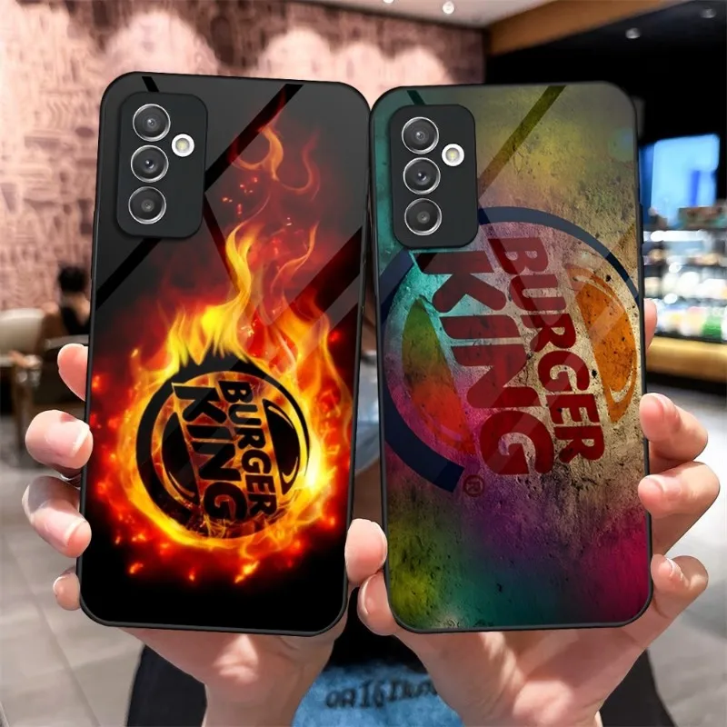 Burger King Logo Phone Case Tempered Glass For Samsung S22 S23 S21FE S20 Ultra A22 A52 A51 A12 A32 A42 Note 20 10 Pro Plus Cover