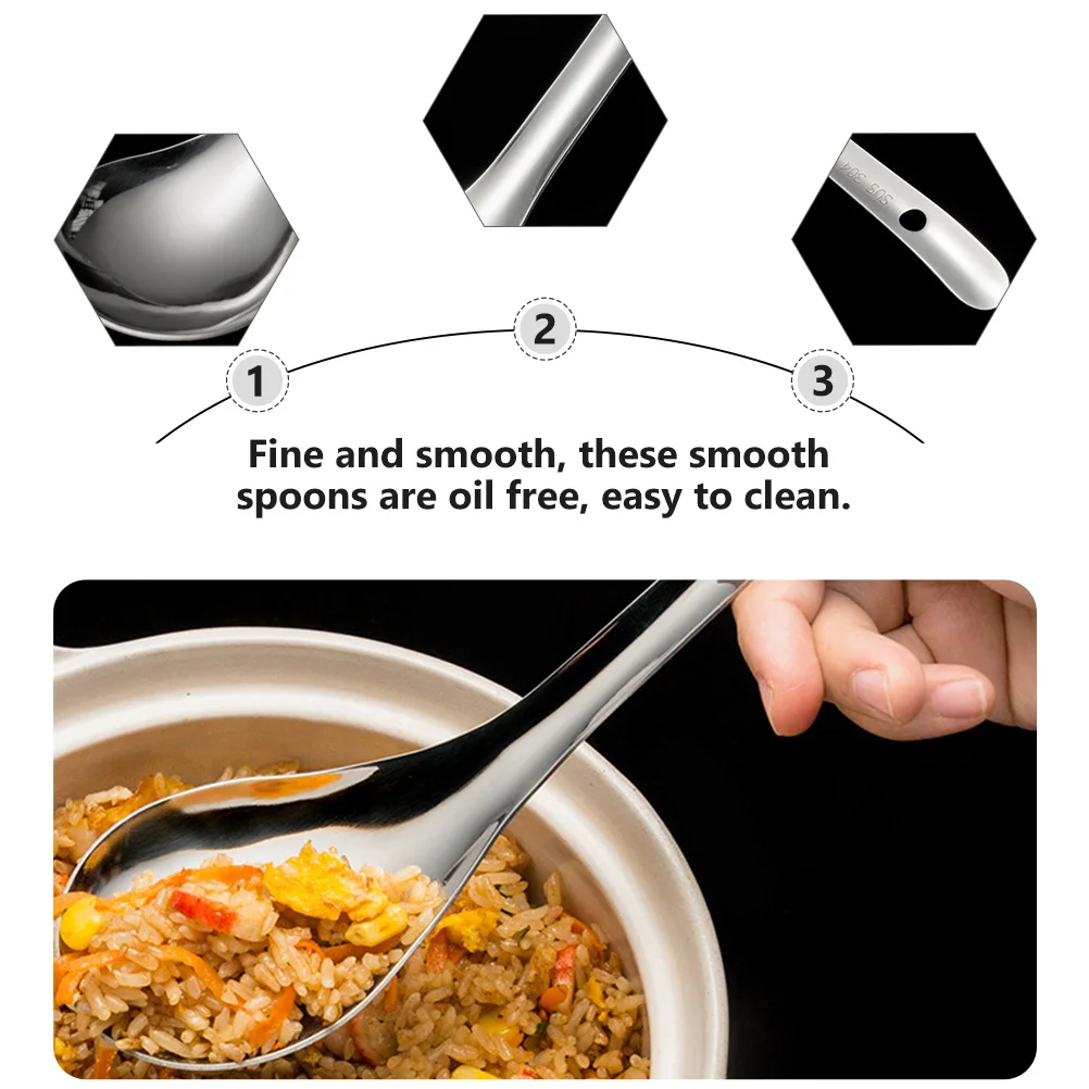 

Stainless Steel Rice Spoon Large Size Kitchen Gadgets Rustproof Cookware Easy Clean Home Restaurant Serving Spoons