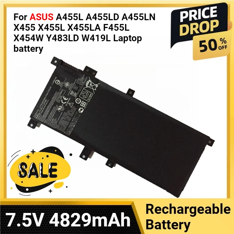 

C21N1401 Laptop Battery 7.5V 4829mAh for ASUS A455L A455LD A455LN X455 X455L X455LA F455L X454W Y483LD W419L Laptop
