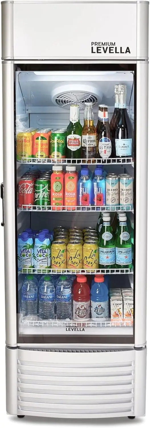 PRF90DX Glass Door Display Refrigerator 9.0 cu ft Commercial Beverage Cooler Merchandiser With Customizable Light