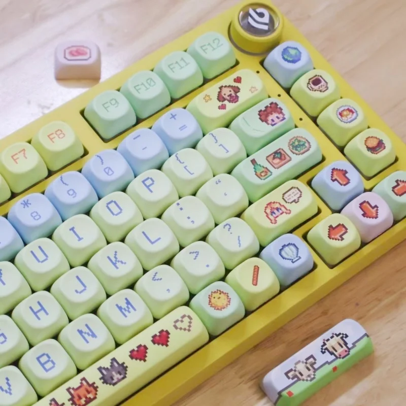 Cute series keycaps, MOA height, suitable for all kinds of mechanical keyboards, suitable for both men and women.