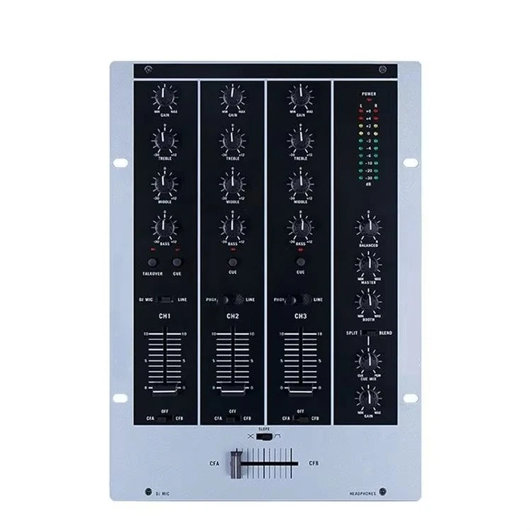 3-Channel Professional DJ Mixer Console Controller for Live Performance Music Mixing Equipment