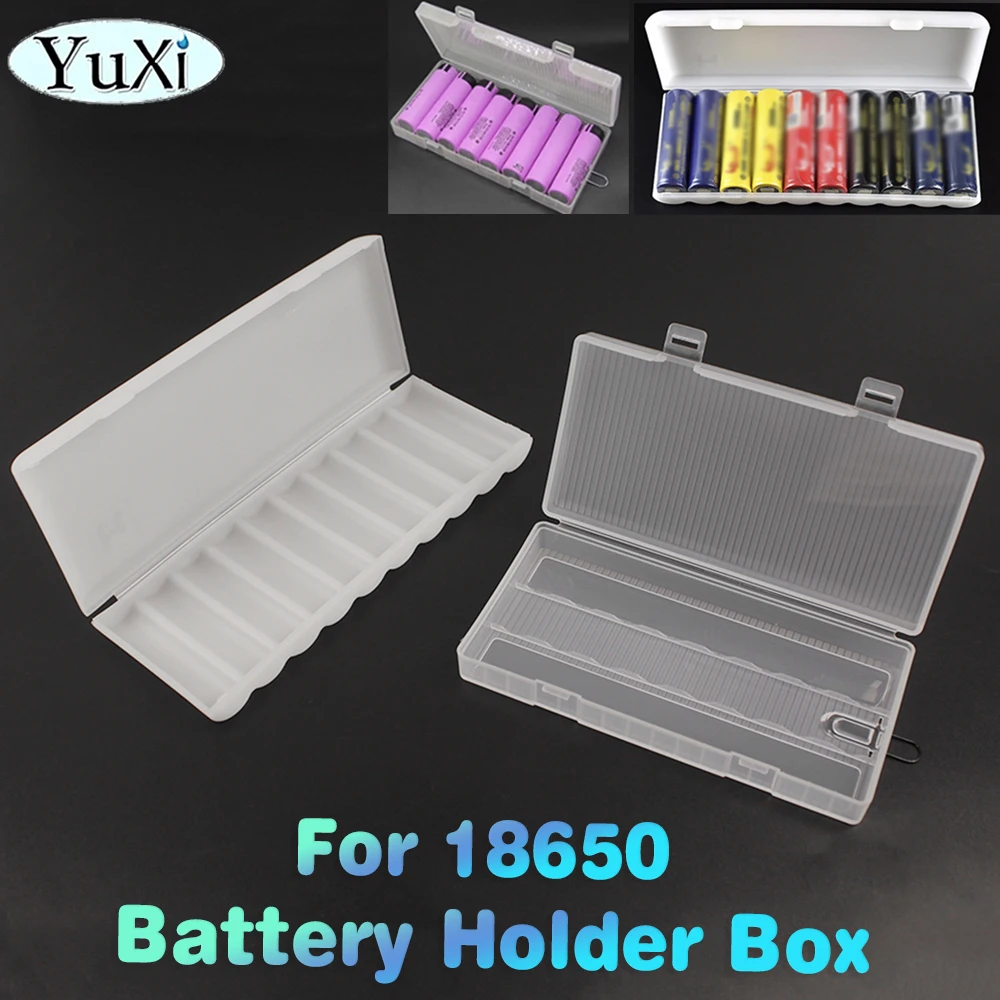 

1 piece For 18650 Battery Storage Box Case 10 Slot Batteries Holder Box Battery Hard Plastic Organizer With Hook Accessories