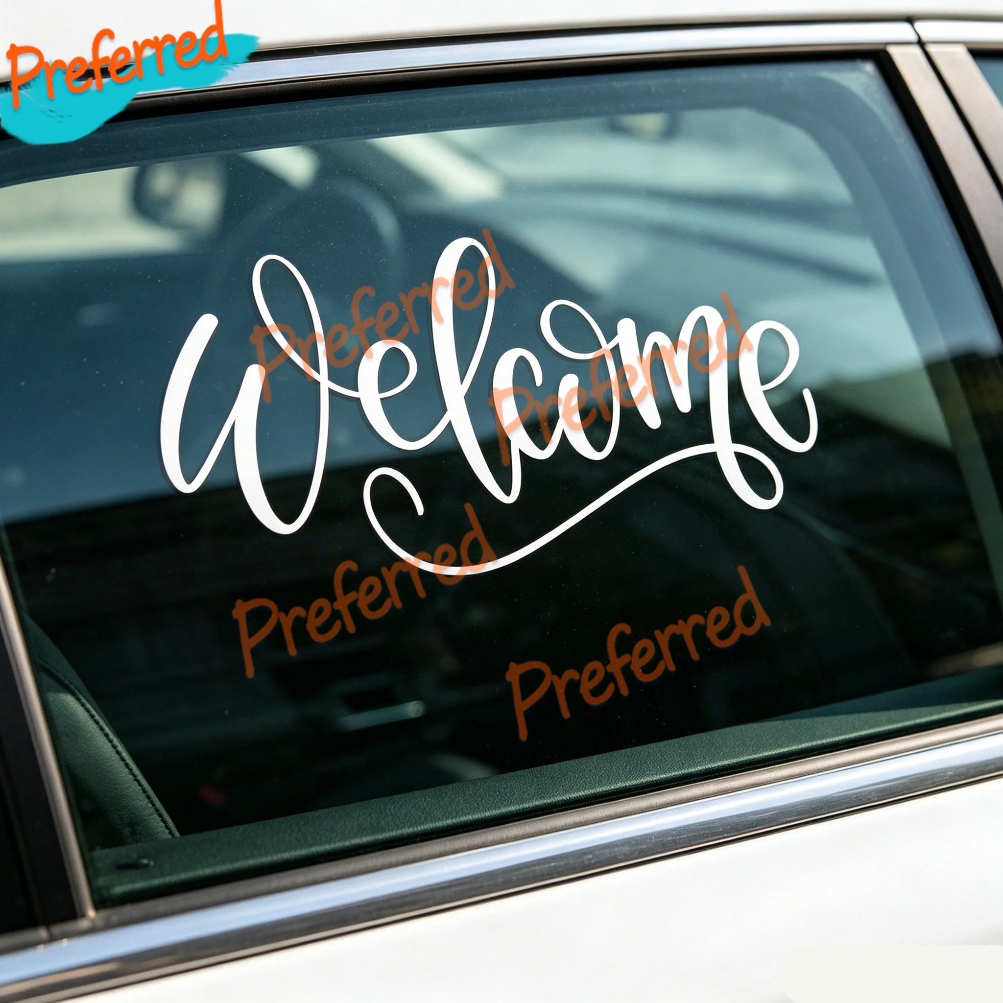 2x JDM WELCOME Door Window Wall Sticker Decal Self Adhesive Vinyl - Customizable in Any Sticker Size - No Background