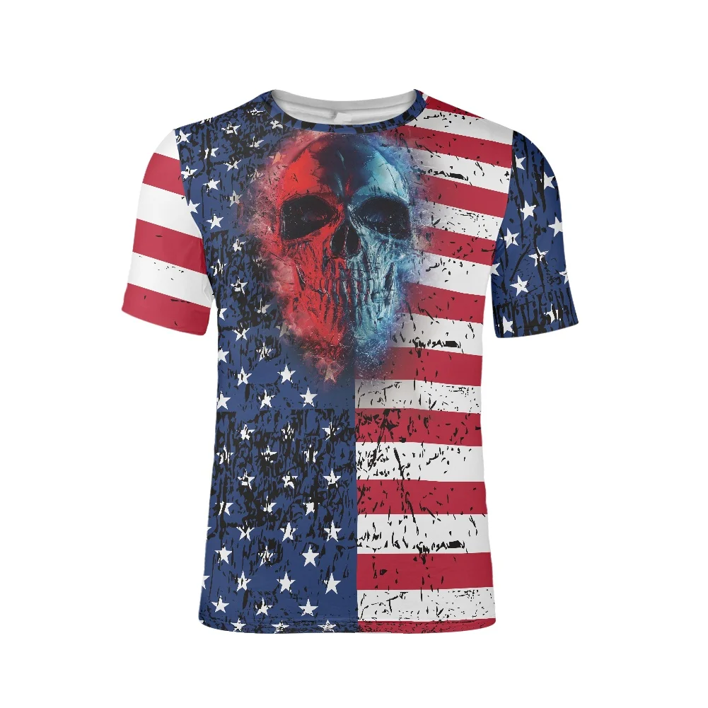 Summer Fashion Men's Clothing T-shirts 2022 Halloween Design Skull Horror Print Plus Size O- Neck Short SleevesT-Shirts