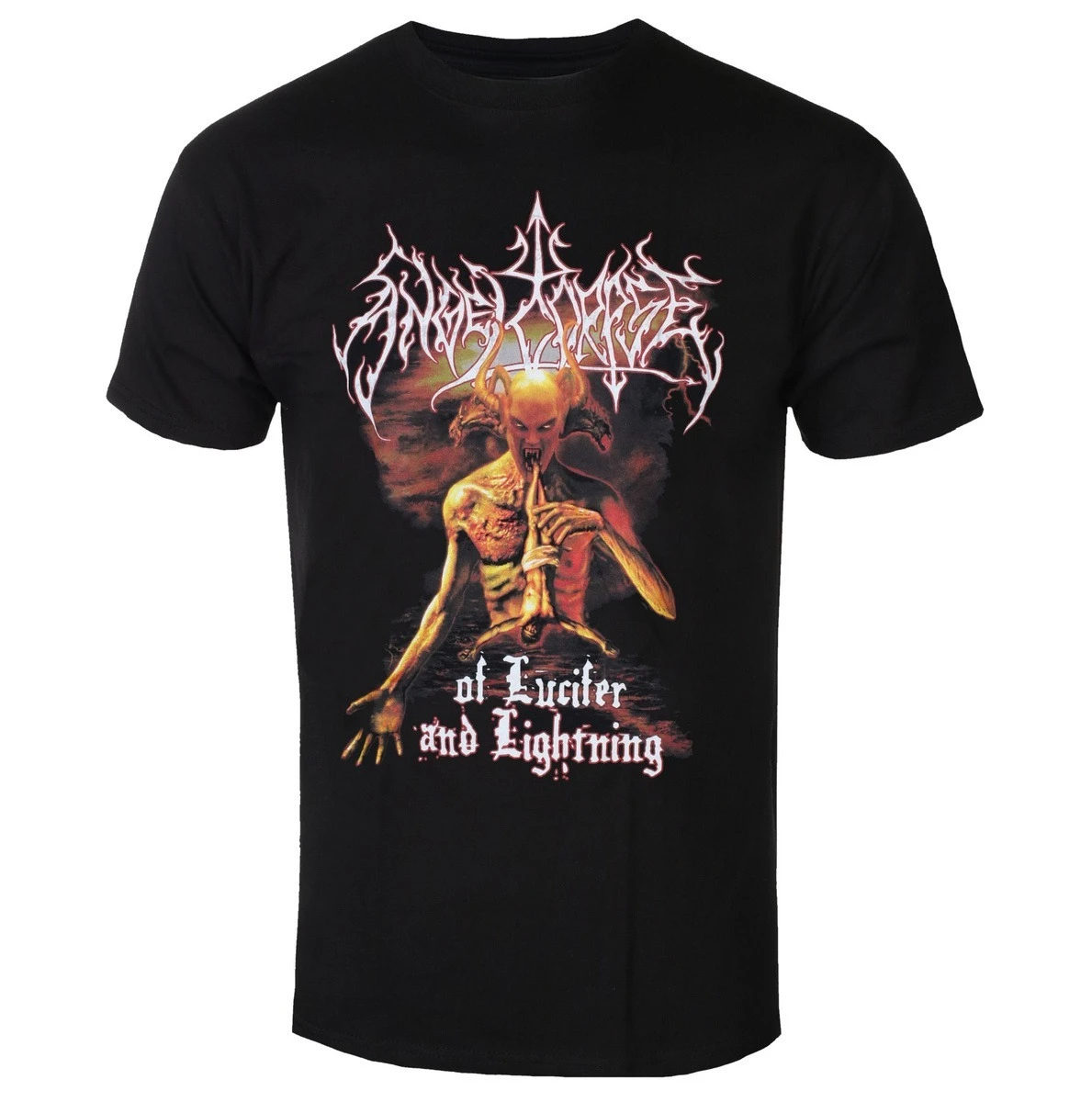 

ANGELCORPSE LUCIFER AND LIGHTNING группа с принтом, летняя роскошная брендовая мужская и женская футболка из чистого хлопка с коротким рукавом