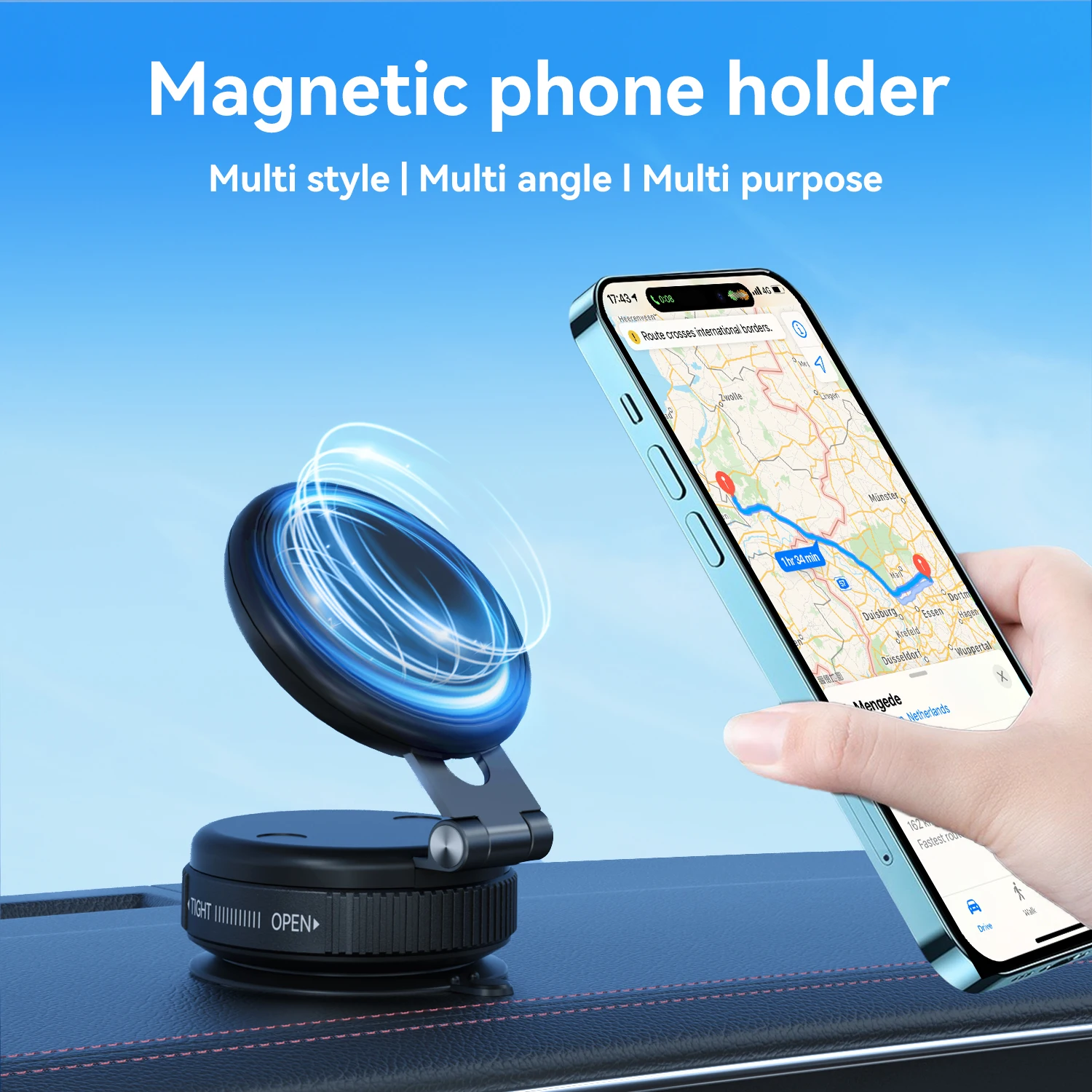 Magnetic Phone Holder Foldable & Portable Phone Stand Multipurpose Phone Holder for Car Home Office Car Essentials