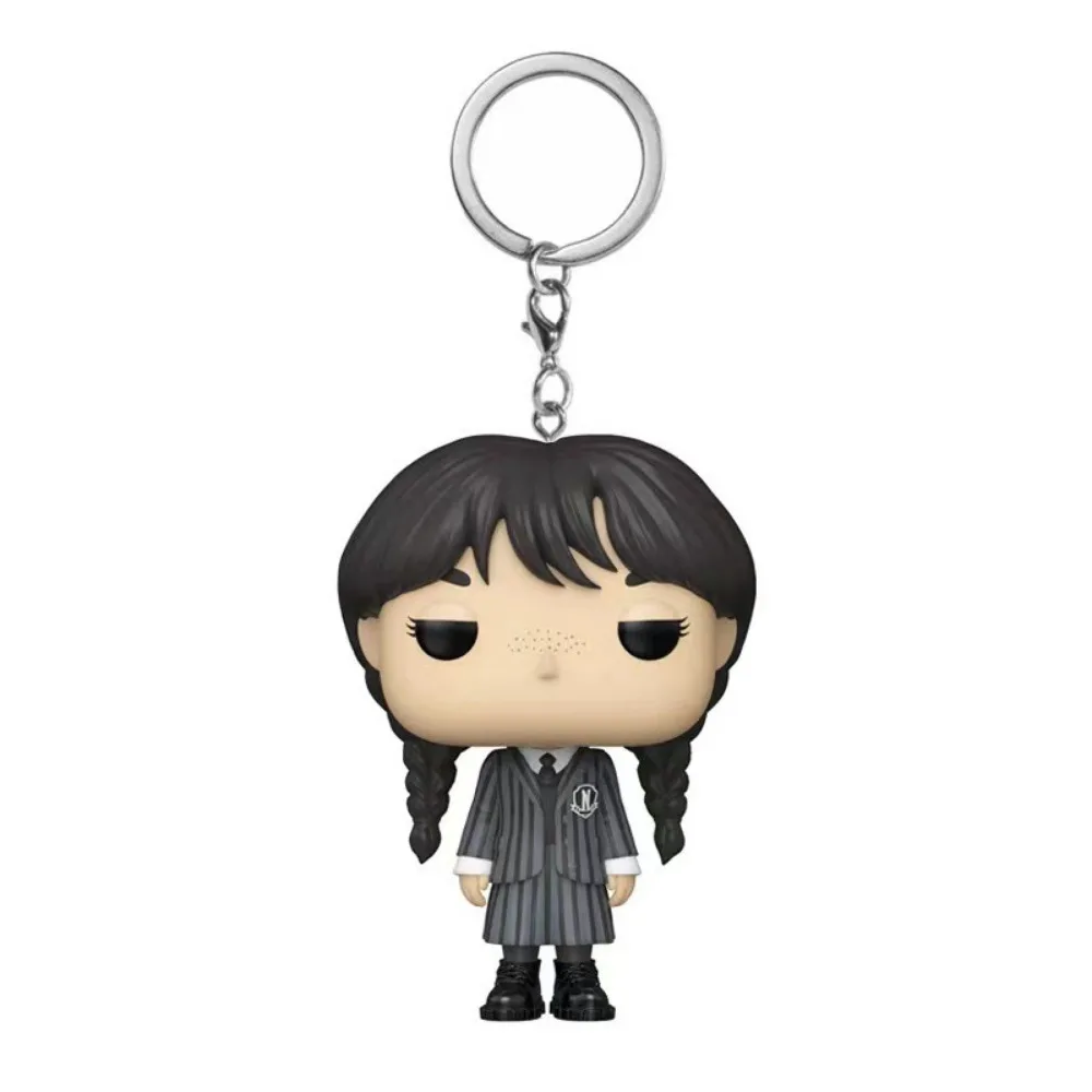 Funko Schlüsselanhänger Wednesday Addams Horror Fantasy TV-Serie Protagonist Film Peripheriegeräte Q-Version Anhänger Taschen-Schlüsselanhänger Geschenk