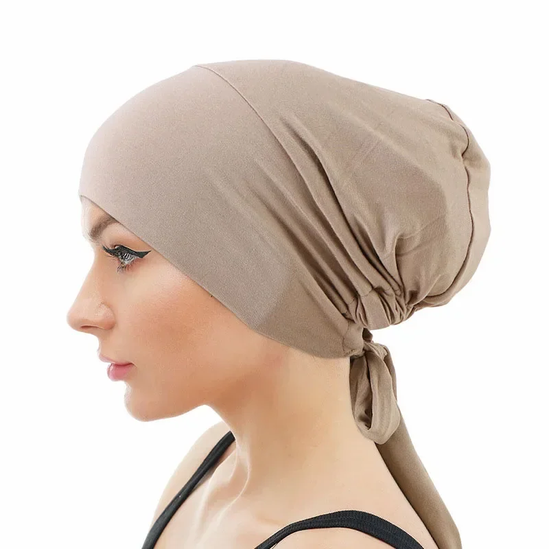 

Plain Inner Hat Strech Muslim Women Modal Hijab Pre-Tied Chemo Caps Underscarf Ninja Beanies Headwear Wrap Femme Turbante Mujer