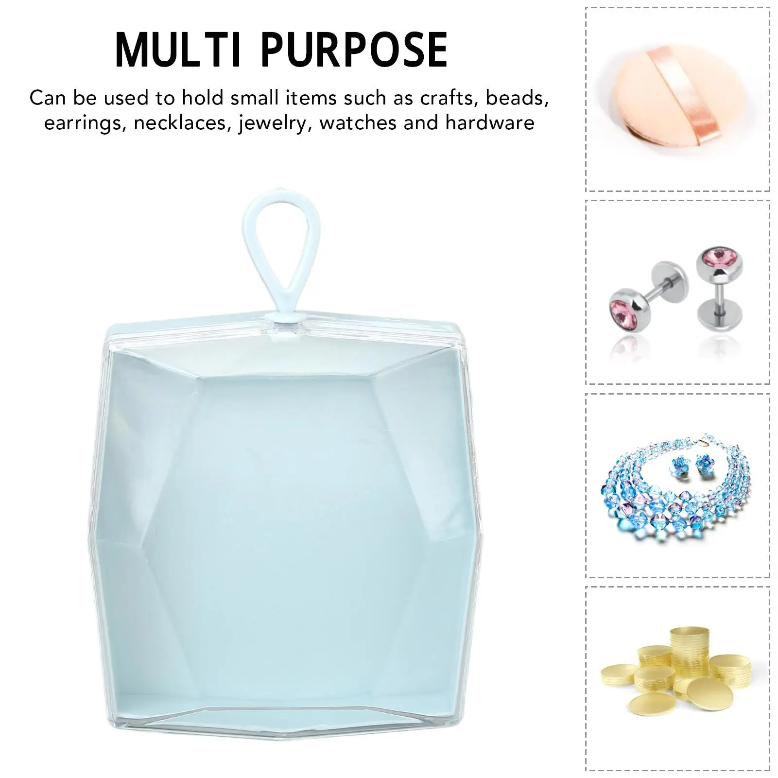 Portable ABS Lightweight Makeup Sponge Holder for necklaces - Exquisite Craftsmanship & Multi-Purpose Puff Storage Box