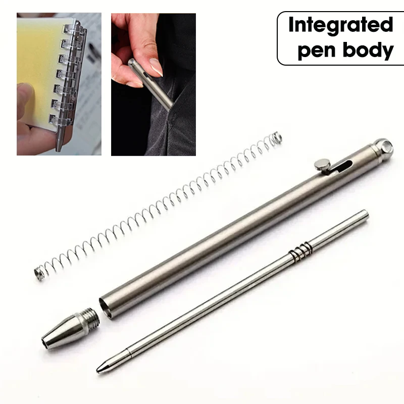 Portable Mini Titanium Pen EDC Gadget Keychain Titanium Ballpoint Pen Bolt Action Pen Outdoor Travel Creative Signature Pen