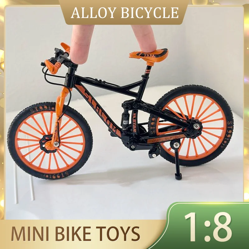 1:8 Mini Toys Model Alloy Bicycle Die-casting Mountain Bike Finger Simulation Metal Bike Collection Gifts Kids Toys