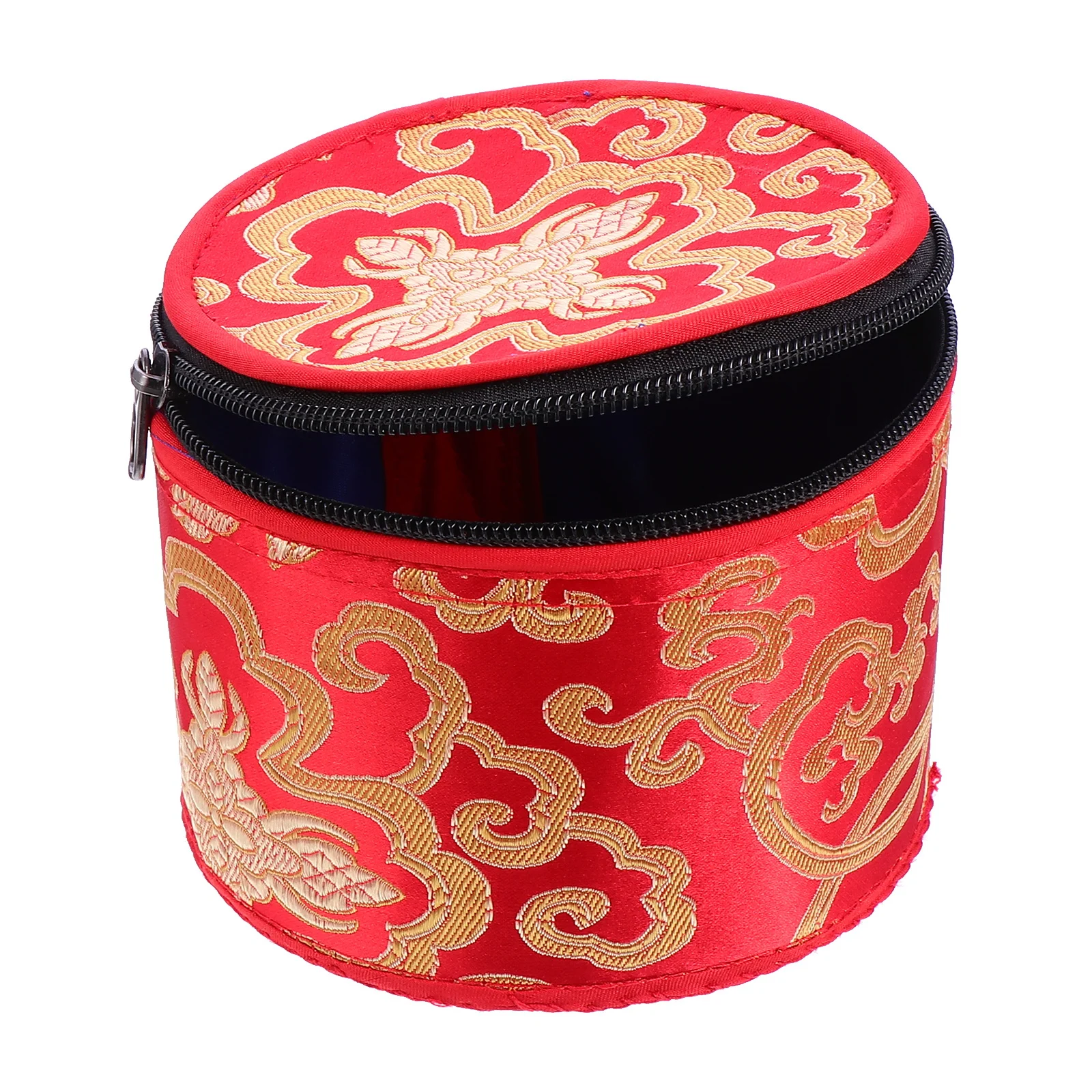 

Buddhist Sound Bowl Case Handmade Chinese Embroidery Auspicious Cloud Pattern Cloth Zipper Storage Bag For Tibetan Singing