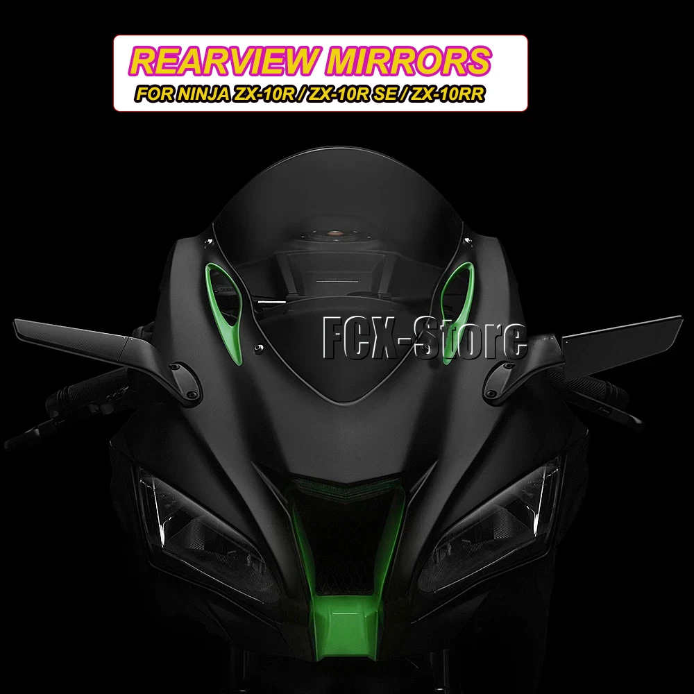 Motorcycle Adjustable Aluminum Rearview Mirrors Wind Wing Mirror For KAWASAKI Ninja ZX10R ZX-10R SE ZX10RR ZX-10RR ZX 10 R RR