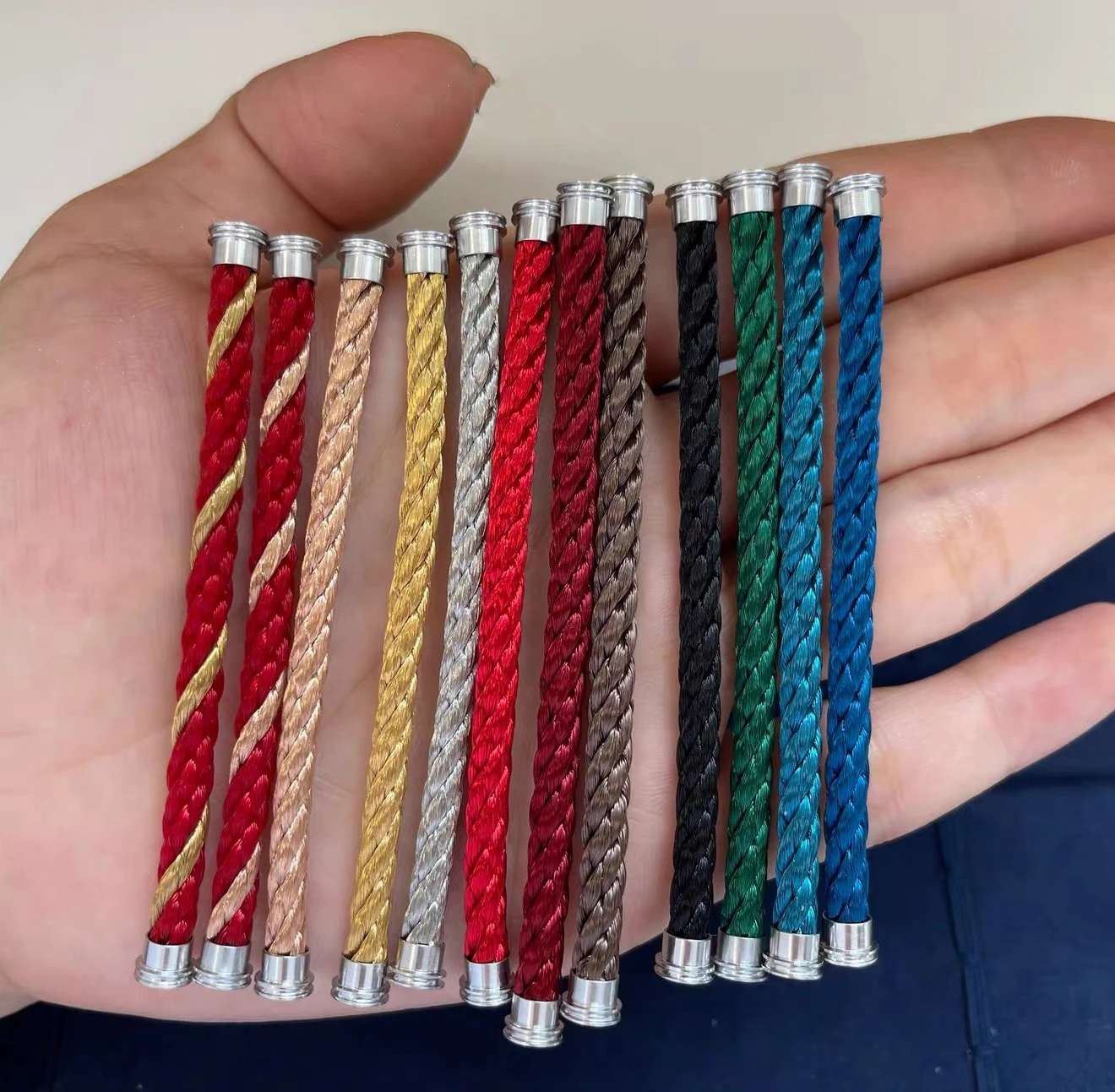 Couple Chain Rope Luxury French Jewelry Bracelets Nylon Rope Steel Wire Rope 1:1 LOGO Girls Gift Wholesale Free Shipping