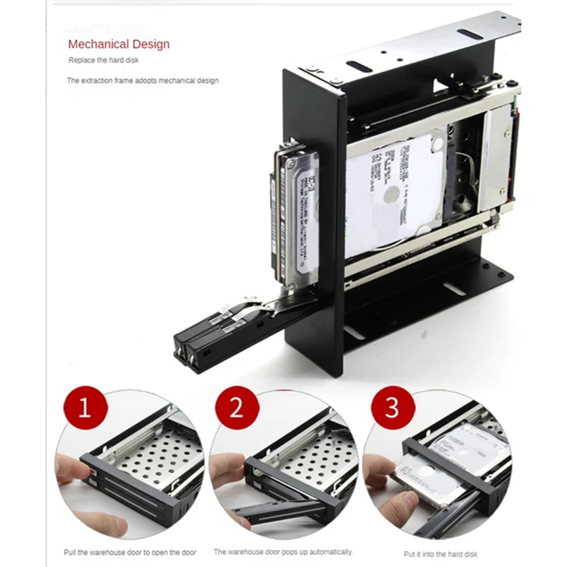 SEATAY Dual Bay SATA2 Hard Drive HDD & SSD Tray Internal Mobile Rack Enclosure Docking Station Hot Swap Bracket,HD520