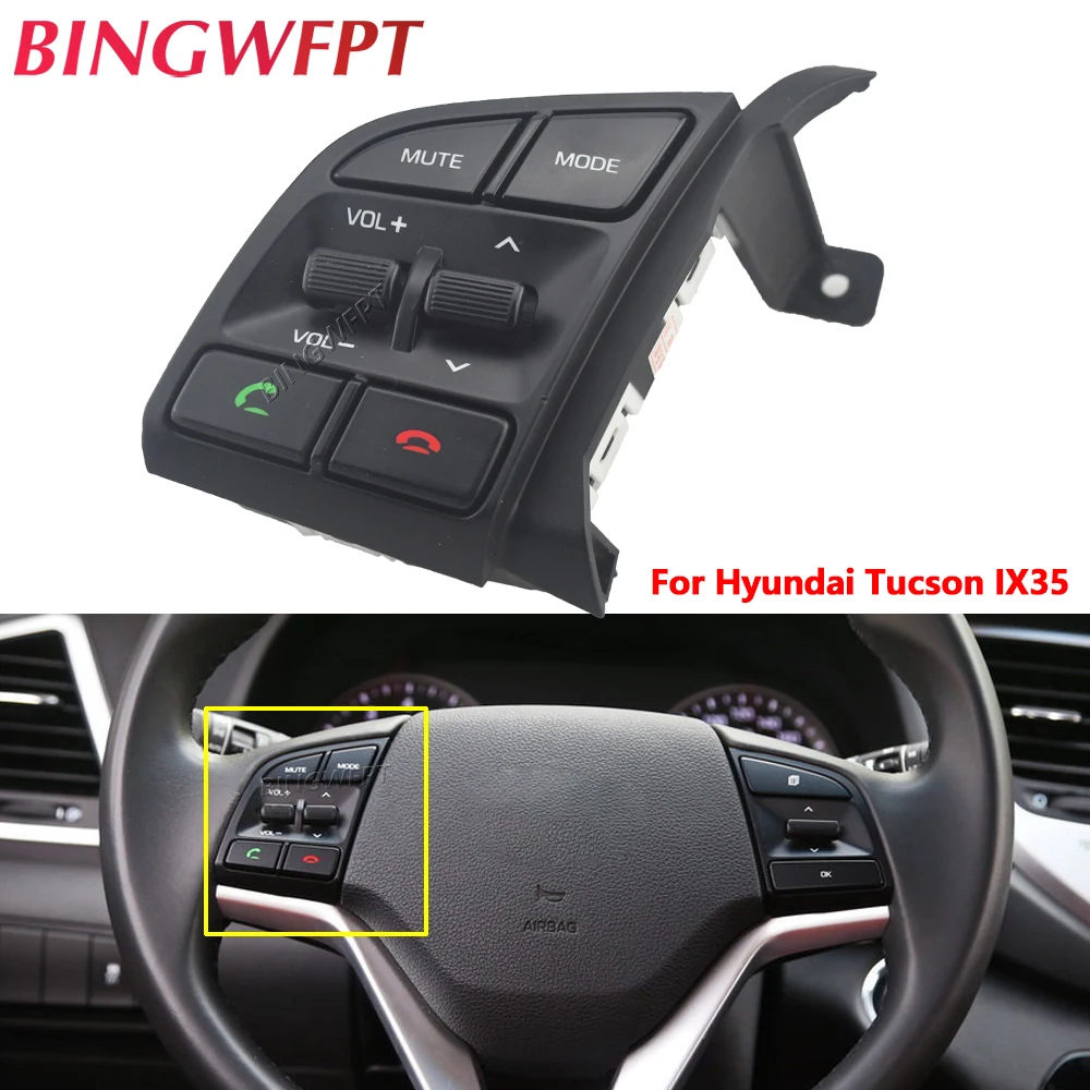 NEW Steering Wheel Remote Control Switch For Hyundai Tucson 2015-2019 Volume AdjustButton Bluetooth Button Music Switch