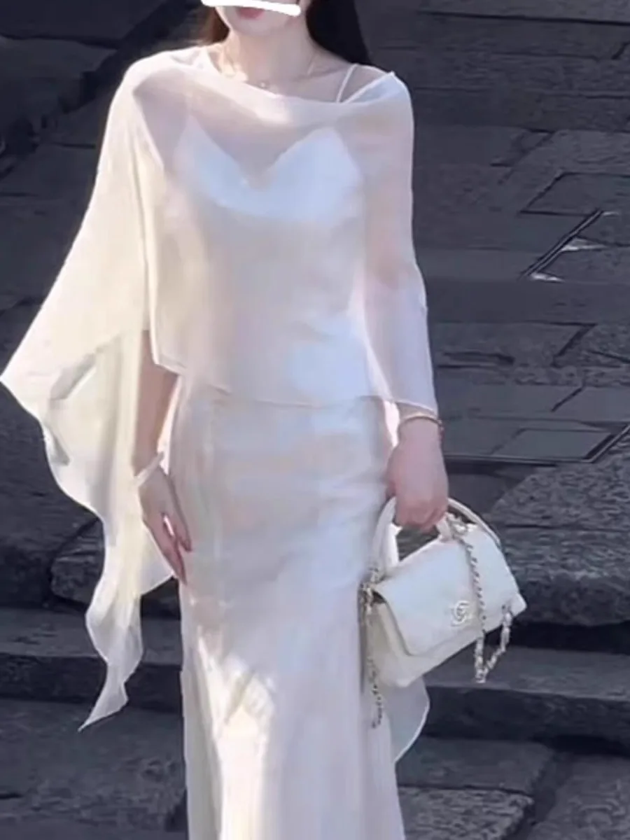 

Women's Summer Ice Silk Sun Protection Clothing Ultra Fairy T Asymmetrical Thin Outerwear Cover up irt Korean Sle Loos...