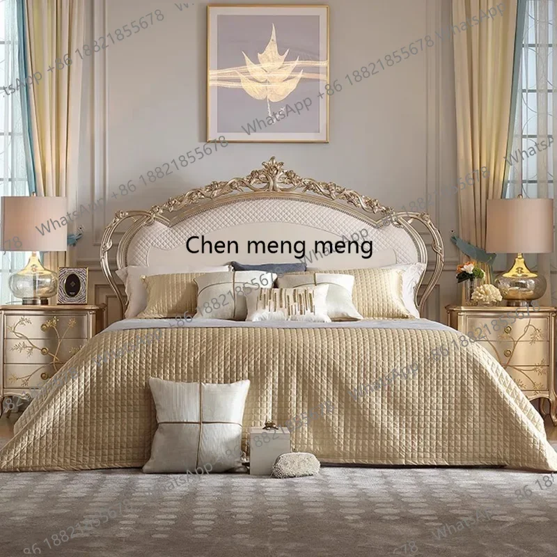 Luxury Bedroom Bed King Size Castle Girls Human Dog Wooden Massage Bed Princess Sleeping Letto Matrimoniale Trendy Furniture