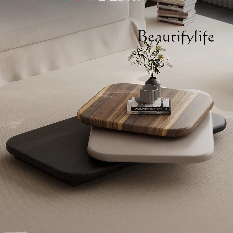 

LXRotatable coffee table solid wood living room household small apartment retroSSS