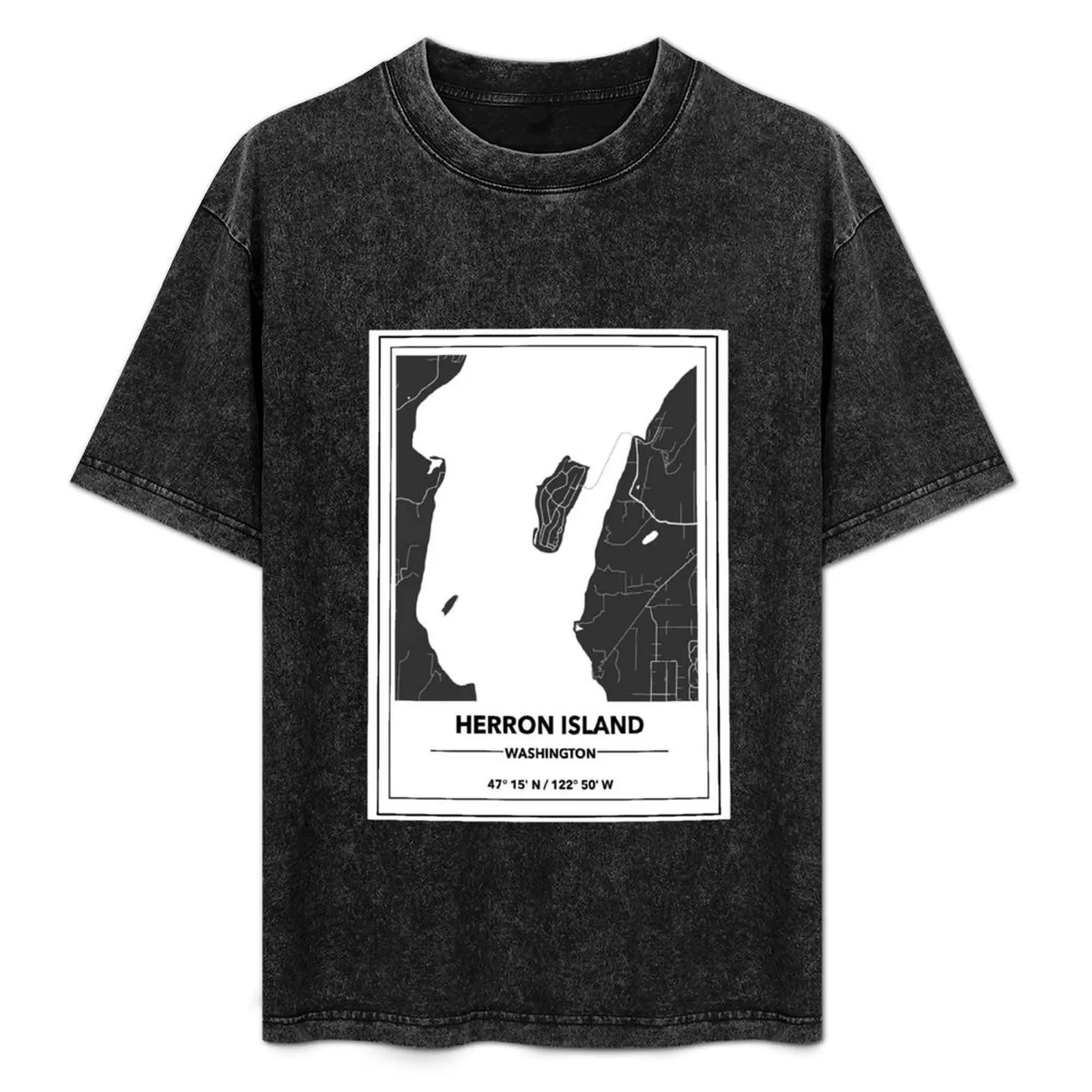 

Herron Island Washington Map T-Shirt vintage t shirts anime t shirts mens cotton t shirts