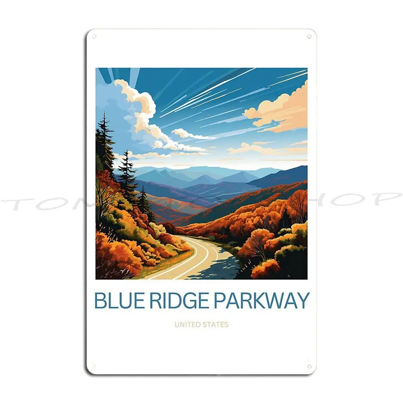 Blue Ridge Parkway United States Of America Metal Plaque Poster Cinema Cave Create Party Printing Tin Sign Poster