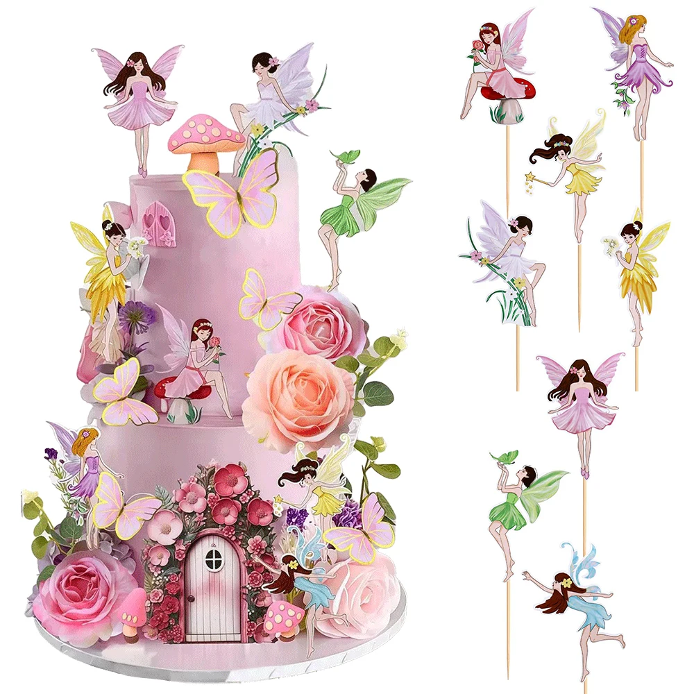 Fee Erster Geburtstag Dekoration Gold Glitzer Geburtstag Banner Tischdecke Kinder Fee Blume Thema Party Baby Dusche Dekor Zubehör – Detail 8