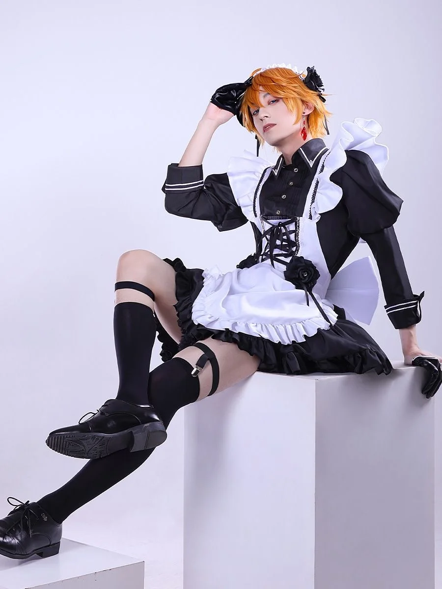 

Genshin Impact cos clothes Dadalia maid cosplay male cos comrade anime clothes French maid