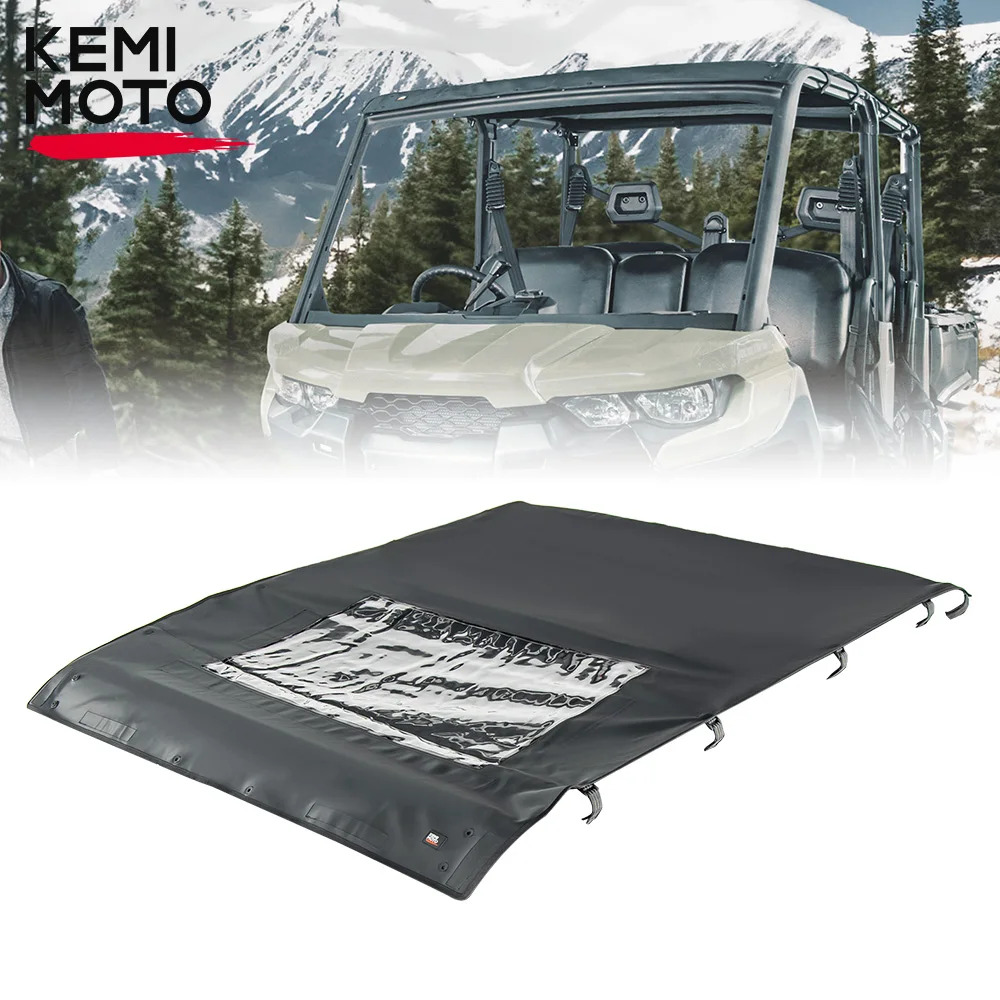 KEMIMOTO-visera solar de lona resistente al agua UTV, visera de techo suave de PVC para Can Am Defender Max HD 7 8 9 10 XT cabina DPS XMR Limited 2017 +