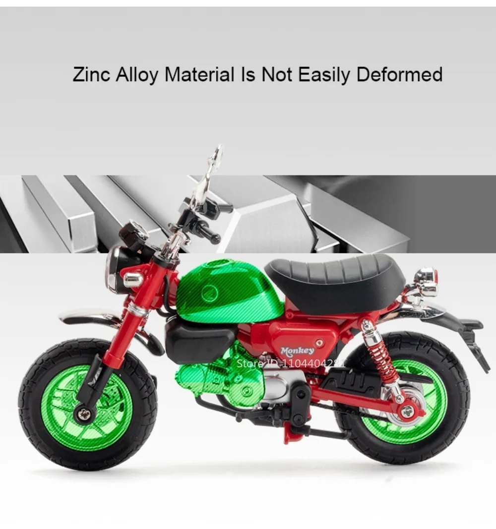 1:12 Honda Monkey CBR1000 Motorrad Modell Diecast Legierung Auto Spielzeug Vorderrad Lenkung Stoßdämpfung Funktion Fahrzeug Kind Geschenk – Detail 5