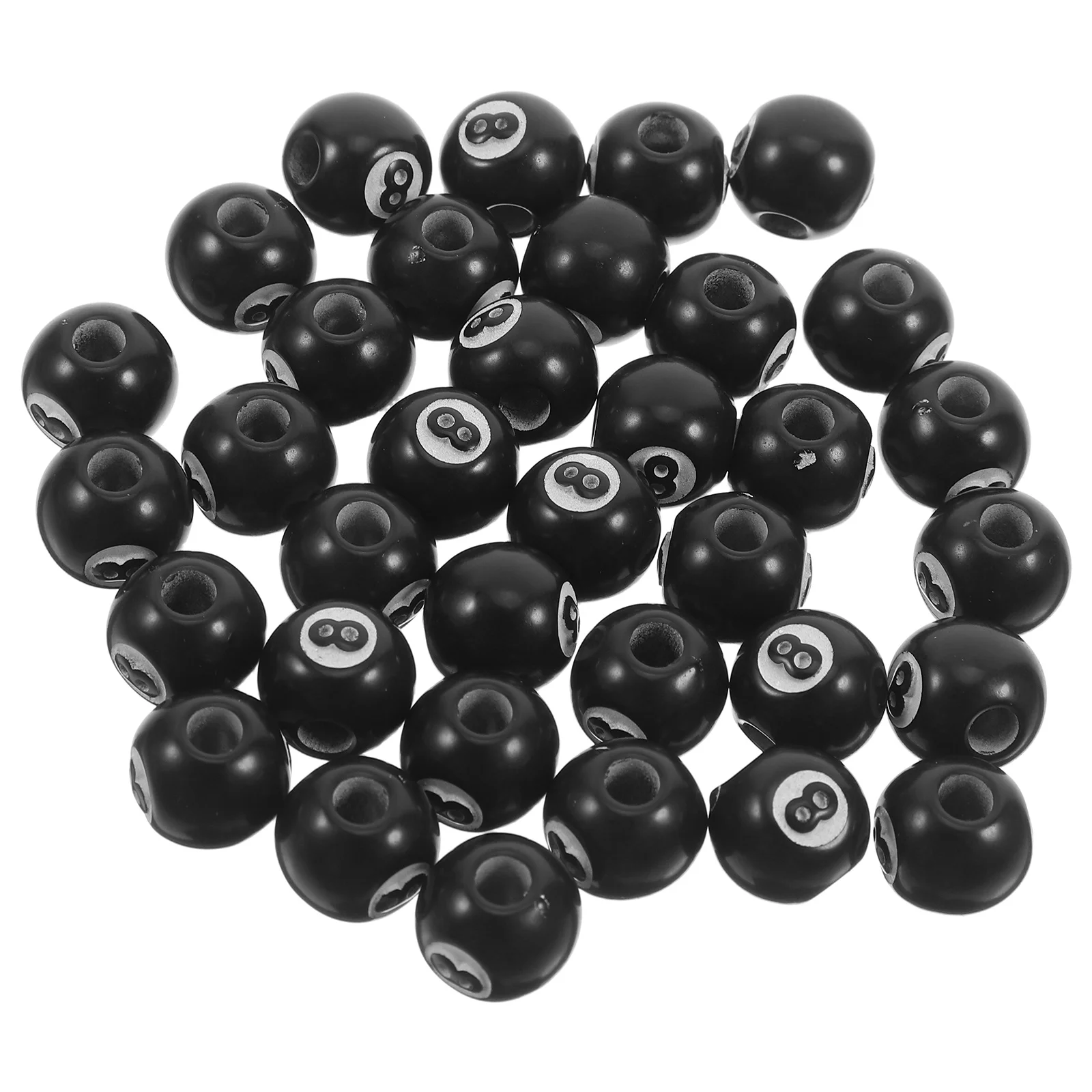 50 Pcs Billiards Loose Beads Acrylic Charm Ball Bracelet Spacer Keychain Necklace Charms