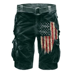 Calça americana outdoor para trabalho de rua masculina, shorts de perna reta solta, moda casual, nova, verão