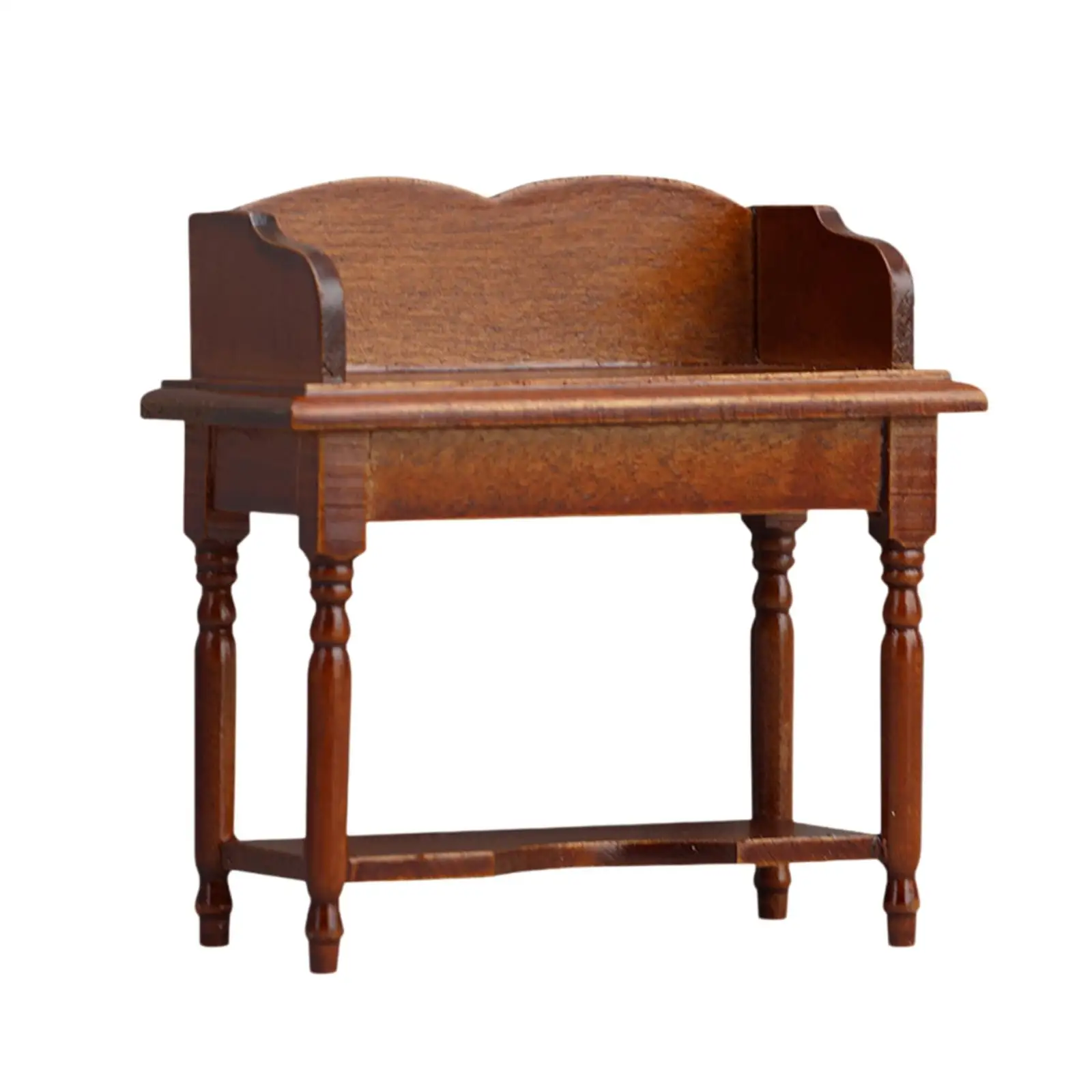 Wooden Dollhouse Desk Model Decoration 1:12 Scale Handmade Realistic Vanity Table for Decor DIY Scene Dolls House Accessories