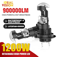 H7 H11 Auto Mini Lens 1:1 Wireless Projector Bulbs 1200W Canbus Hi/Lo Beam 7055 CSP H8 H9 9005 HB3 9006 HB4 Turbo Light HD Lens