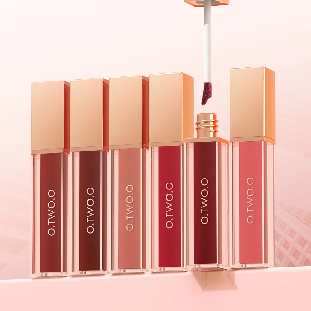 O.TW O.O ลิปสติก12สีน้ำหนักเบากันน้ำยาวนาน Matte Lip Stain Lip Glaze สำหรับสตรีเครื่องสำอาง