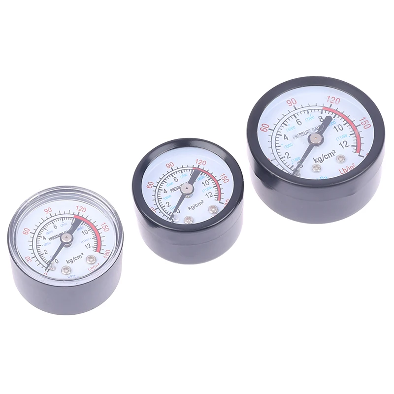 Iron Shell Bar Air Pressure Gauge Double Scale For Air Compressor (1/8, 1/4 Bsp) Thread 0~180PSI