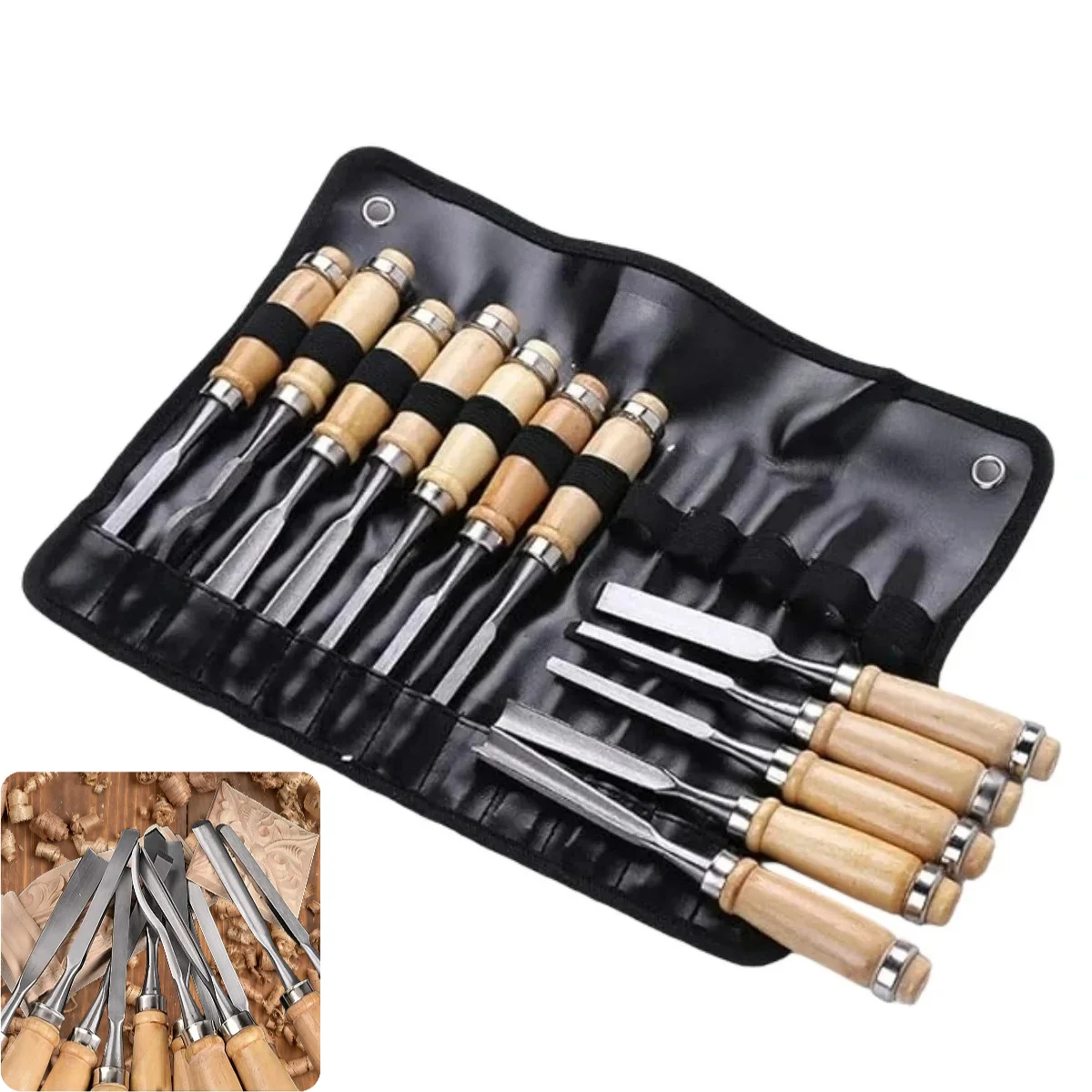 Wood Chisel Set - Juego de 12 piezas de cinceles