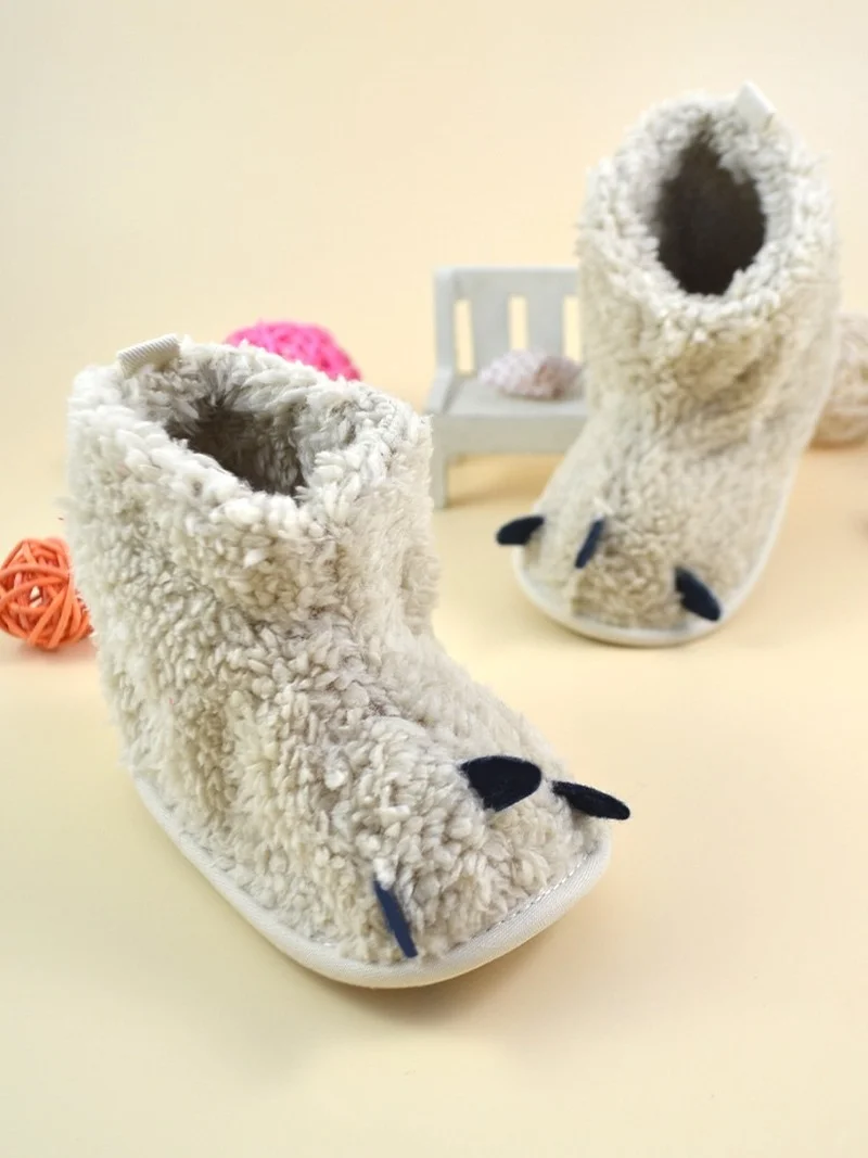 Newborn Toddler Baby Girls Boys Snow Boots, Soft Sole Anti-Slip Crib Shoes Winter Warm Cozy Booties Winter Warm Claw