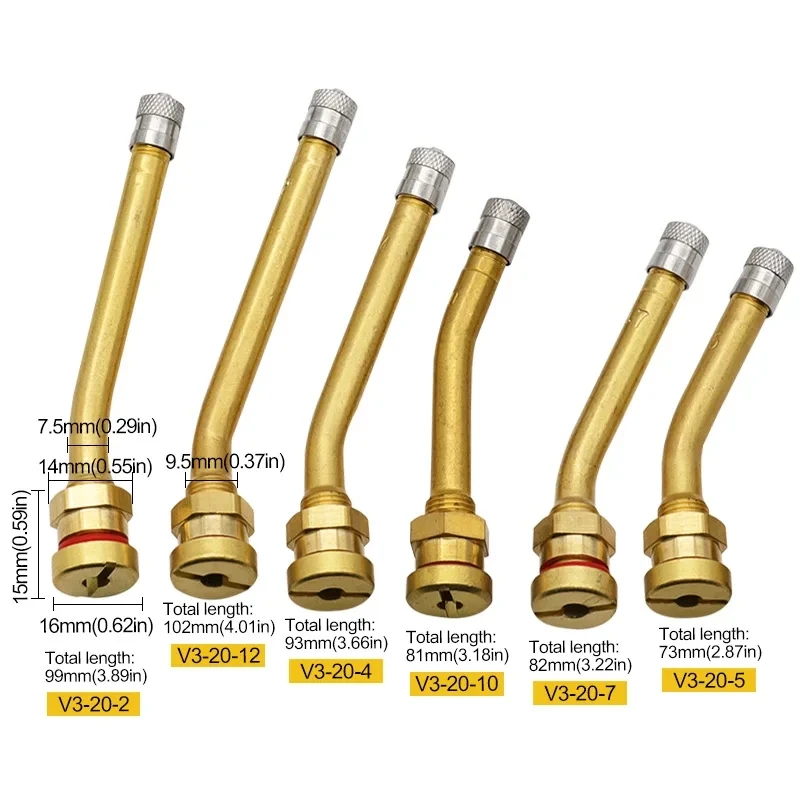 1 Stuk 9.7-10Mm Klepsteel Voor Bus Vrachtwagen Vacuüm Ventiel Mondstuk Puur Koperen Tubeless Klepstelen Voor Grote Auto