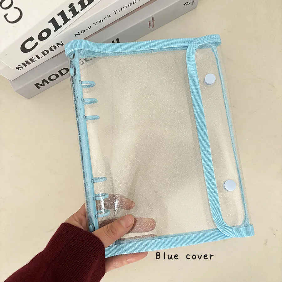 A5-Ordner mit doppelter Schnalle, 10 Stück Nachfüllhüllen, Taschen, DIY-Fotosammelbuch für lose Blätter, Kpop-Organizer-Halter – Detail 5