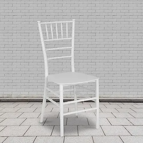 2 Pack HERCULES PREMIUM Series White Resin Stacking Chiavari Chair