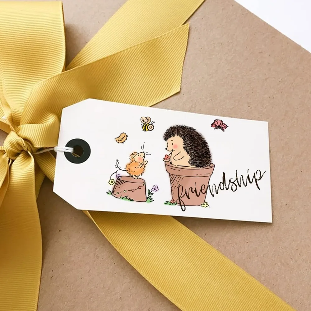 Doniczka dla zwierząt Przezroczysty stempel Roślina doniczkowa Przezroczysty silikonowy stempel Króliki Jeż Kot Myszy Gumowy stempel do notatnika Dziennik — zdjęcie 4