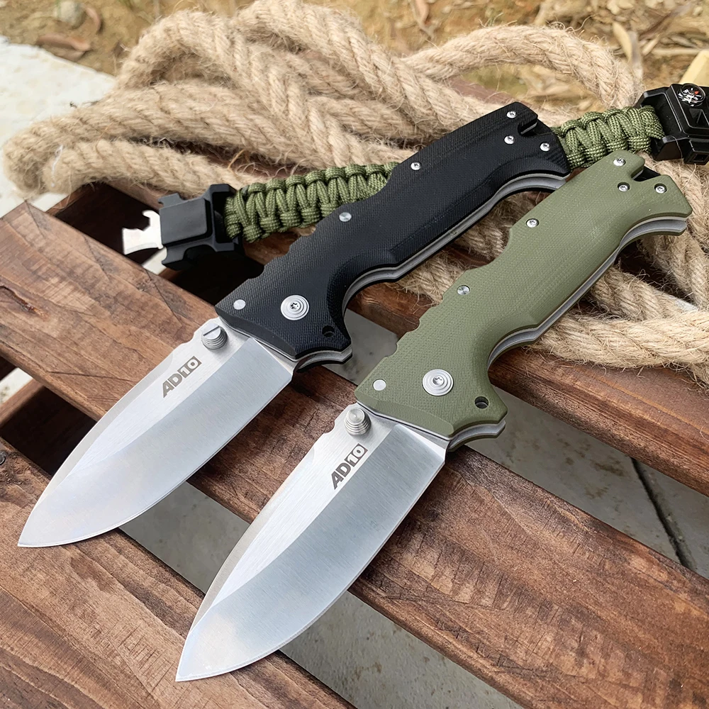 Cold AD10 Folding Knife S35VN Steel Military Tactical Combat Outdoor Knife EDC Self-defense Pocketknives Hunting Tool Dropshippi