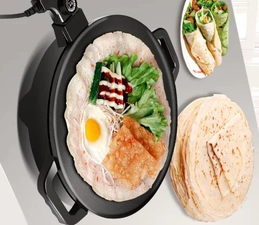 For Injera Mitad Pancake Griddles 1350W，220V 50Hz 16inch Mitad And Mogogo Of Electric Crepe And Pancake Makers