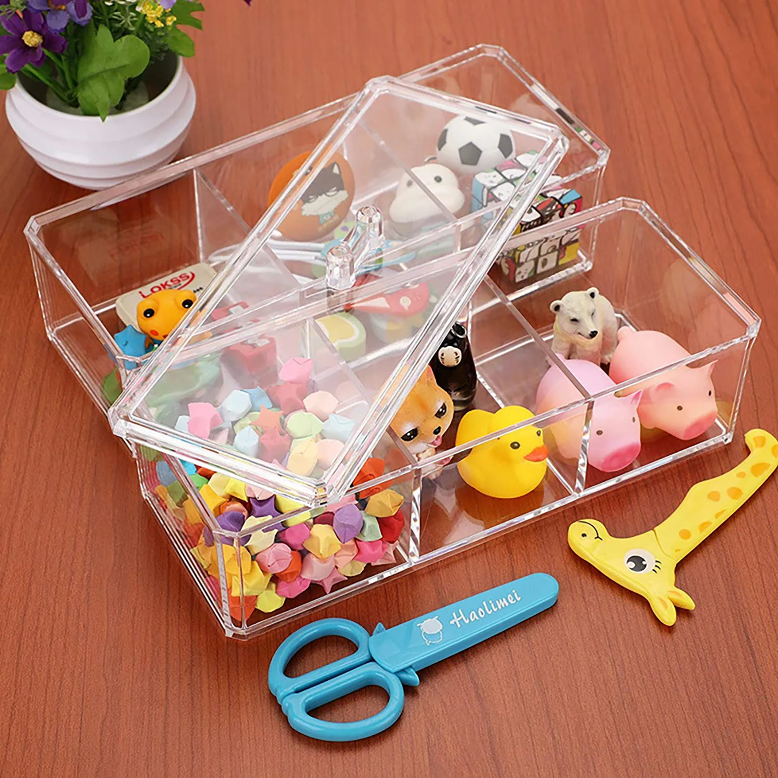 

Cosmetics Container Storage Box Transparent Acrylic Organizer Holder Household Bathroom Vanity Travel Dustproof