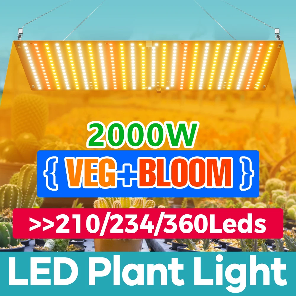 LED Plant Grow Light 800W/1000W/2000W Full Spectrum Hydroponic Growing Lamp Plants Phyto Flower Indoor Ultrathin Panel Phytolamp