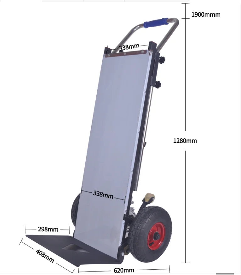 Operated Hand Trolley Electric Stair Climbing Hand Tuck Heavy Duty Two Wheel Material Handling Trolley Cart Electrical Battery