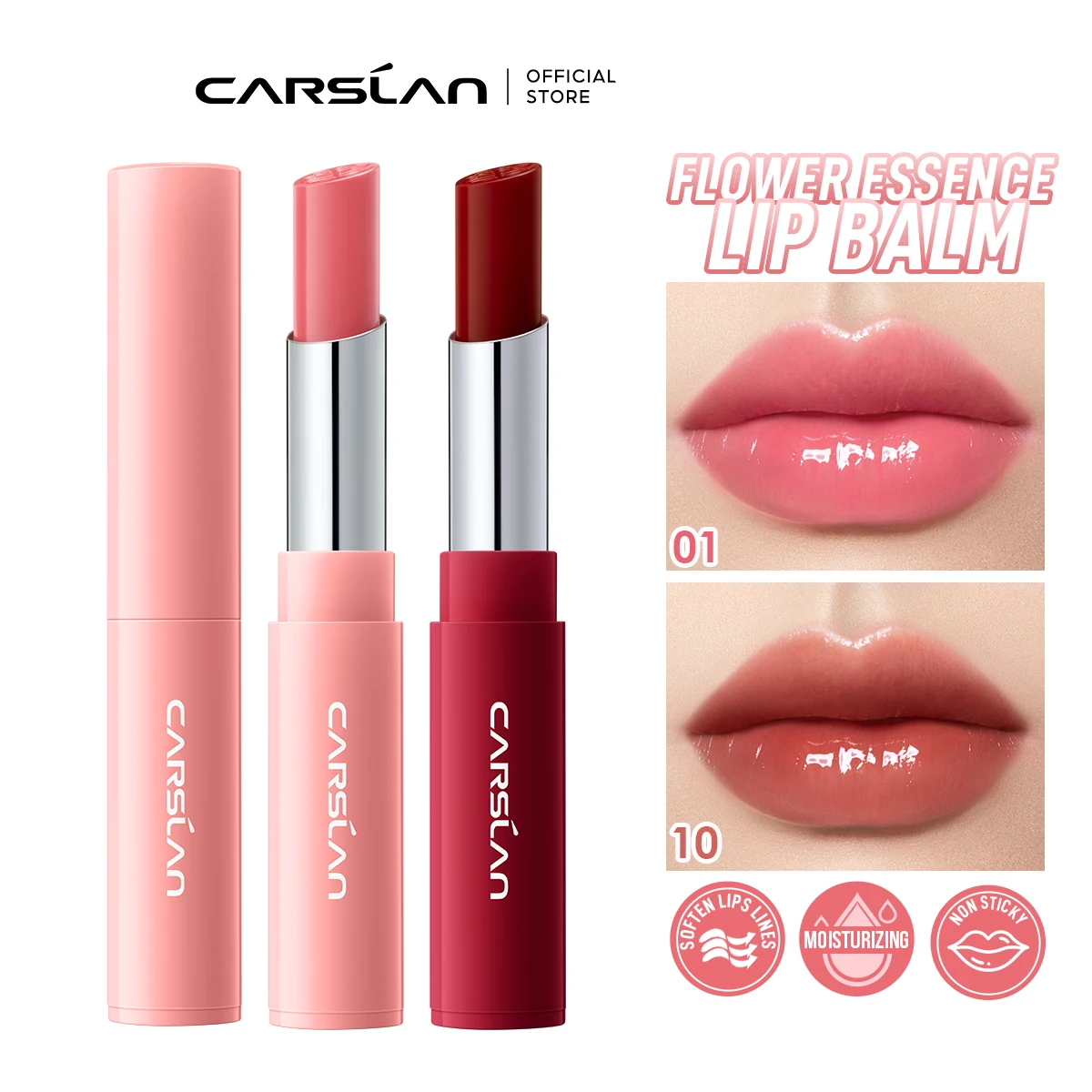 CARSLAN Color Lip Balm Flower Essence Extra idratante Natural Lasting Lip Plumper Non appiccicoso Lip Gloss trucco cura delle labbra