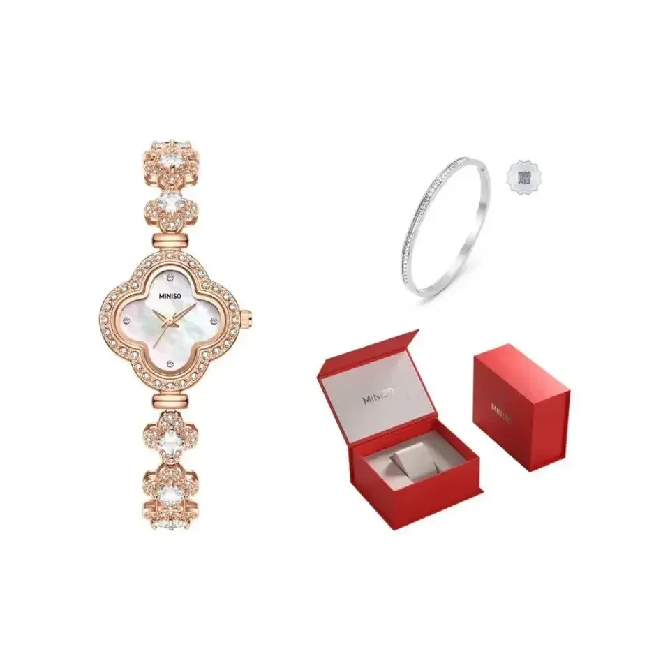 

MINISO Genuine New Girls Four-leaf Clover Bracelet Quartz Watch Packed with Gypsy Bracelet